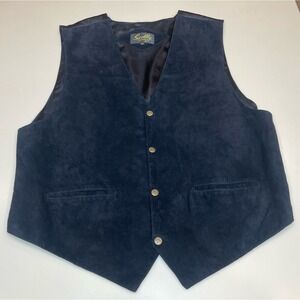 Vintage Scully 2XL Leather Front Satin Back Vest Classic Western Cowboy